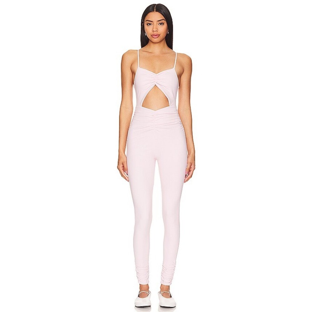 PORT DE BRAS Athena‎ Unitard In Pink Jumpsuit Pink Cutout Ruched Small